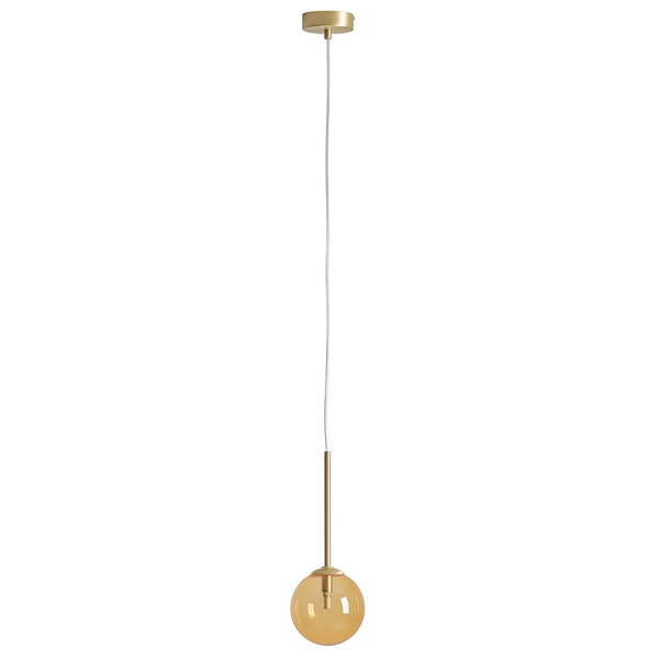 Wiszący lampa kula Bosso 1119XXS40_P szkło pomarańczowe mosiądz