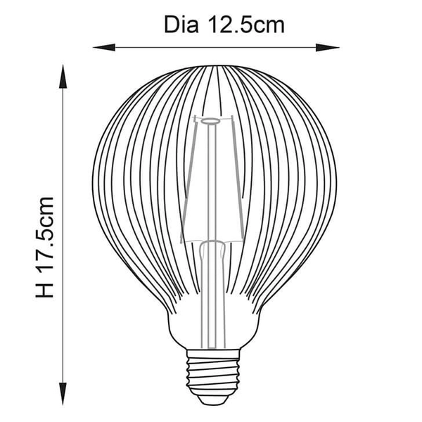 Żebrowana żarówka Ribb 80179 E27 4W 2000K kulka bursztynowa