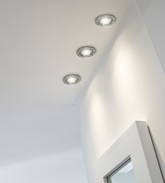 Okrągłe oczko sufitowe 2251042 Candellux kryształki crystals czarne