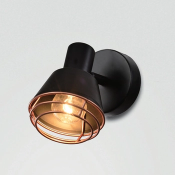 Loftowa lampa ścienna NERIA 91-81384 regulowana metalowy czarny miedziany