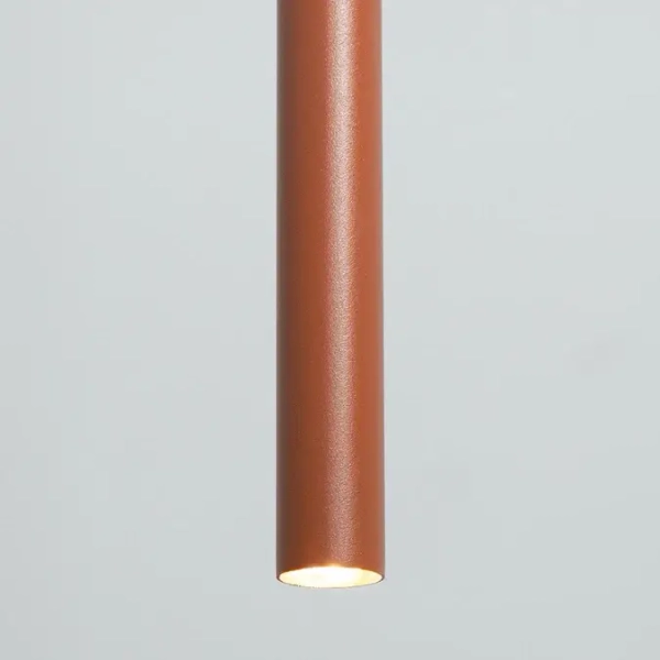 Salonowa lampa wisząca Sopel 1 41192 podlużna tubka ceglana