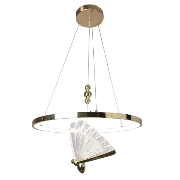 Ringowy żyrandol Marissa LP-2515/1P GD LED 66W CCT motyl złoty