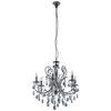 Pałacowa LAMPA wisząca BAROCCO MD72709-6B Italux świecznikowy ŻYRANDOL z kryształkami crystal maria teresa czarny przezroczysty