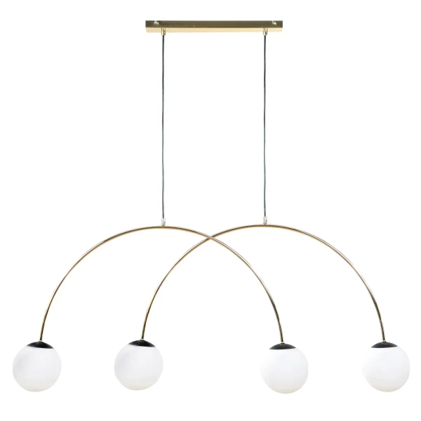 Podwójna wisząca lampa BOW 1219 kule do jadalni złoty czarny