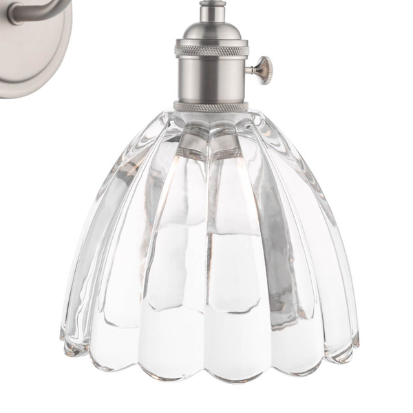 Lampa ścienna dzwonek Hadano HAD0761-11 szklana chrom przezroczysty