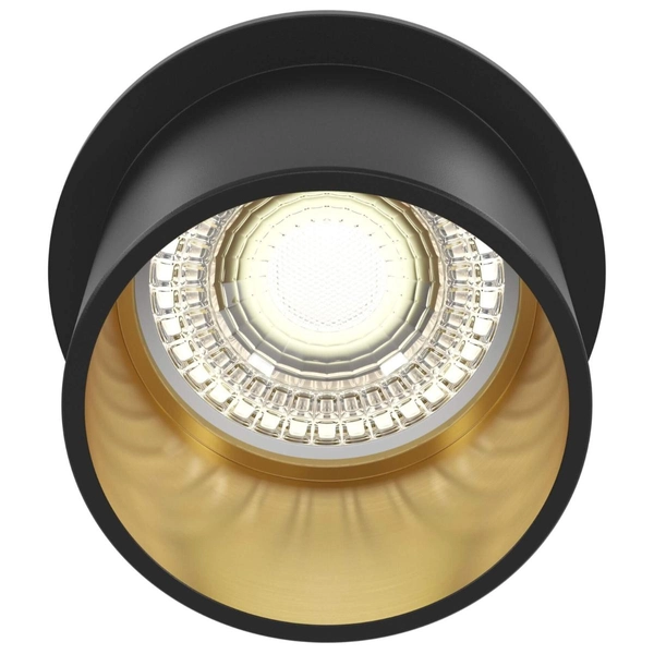 Lampa sufitowa wpustowa Reif DL050-01GB oczko złote czarne