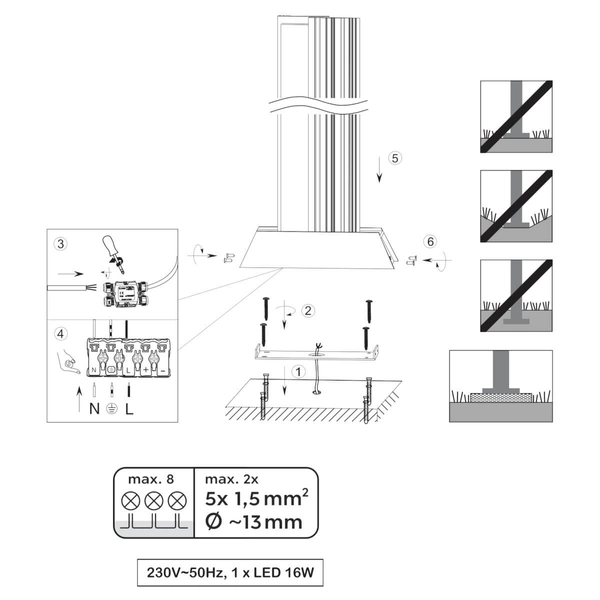 Stojąca lampa Mariza 447060142 Trio LED 20W 3000K IP44 słupek antracyt