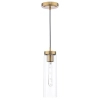 Wisząca lampa vintage Jodelle JOD0163 szklana tuba polerowany brąz