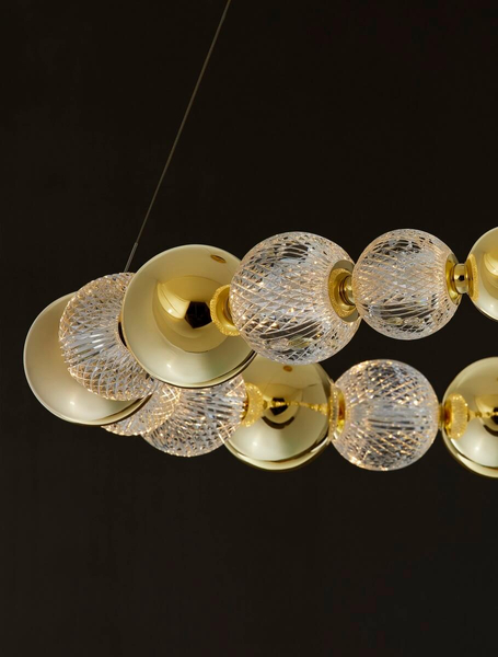 Okrągła lampa wisząca Ponce bąbelki LED 46W 3200K crystal złota