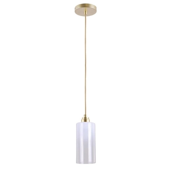 LAMPA wisząca PANTHEA 4479 Rabalux szklana OPRAWA zwis tuba złota biała