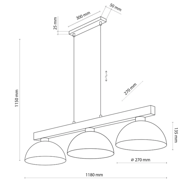 Zwisająca lampa na belce Oslo 6299 japandi do salonu brązowa