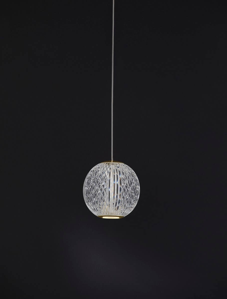 Glamour lampa wisząca LE42690 LED 4,2W kula kryształowa do salonu złota