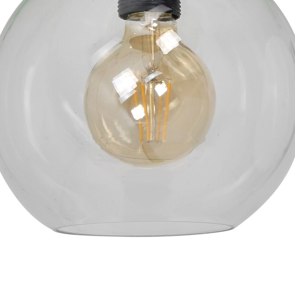 Loftowa LAMPA sufitowa SOFIA MLP6573 Milagro szklana OPRAWA skandynawska kula czarna przezroczysta