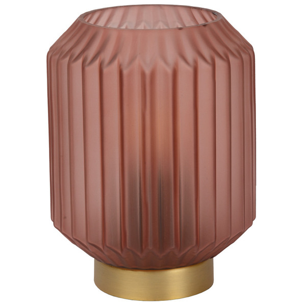 Stojąca LAMPA stołowa SUENO 45595/01/66 Lucide nocna LAMPKA szklana loftowa złota różowa