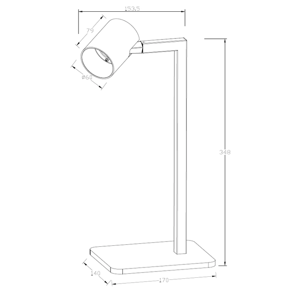 Stołowa lampa gabinetowa Snow biała regulowana na biurko