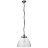 Szklana lampa wisząca Hansen Grand 106896 na łańcuchu srebrna przezroczysta