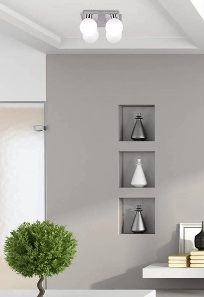 Plafon kwadratowy Oden 98-03256 Candellux balls chrom biały