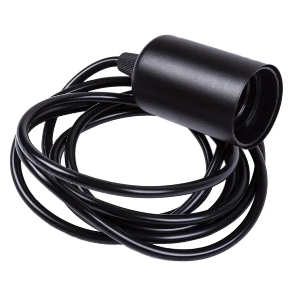 LAMPA wisząca OW-E27 Abigali metalowa OPRAWKA na żarówkę zwis czarny