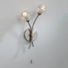 Kinkiet ścienny antyczy SEATTLE satynowy chrom metalowy szklany 2xG9 do holu SEA0946