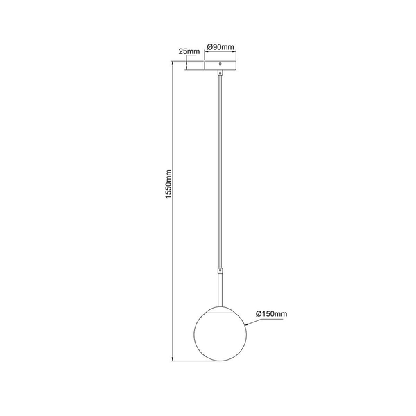 Wisząca lampa kula Dorado LP-002/1P BK do salonu czarny biały