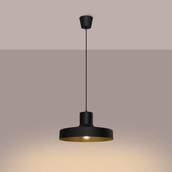 Metalowa lampa wisząca BILO czarna SL.1703 owalna 1xE27