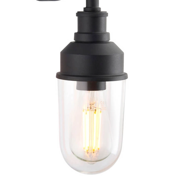Elewacyjna lampa szklana L&-195884 IP44 czarny przezroczysty