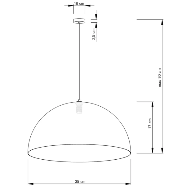 LAMPA wisząca SFERA 32292 Sigma metalowa OPRAWA kopuła zwis złoty