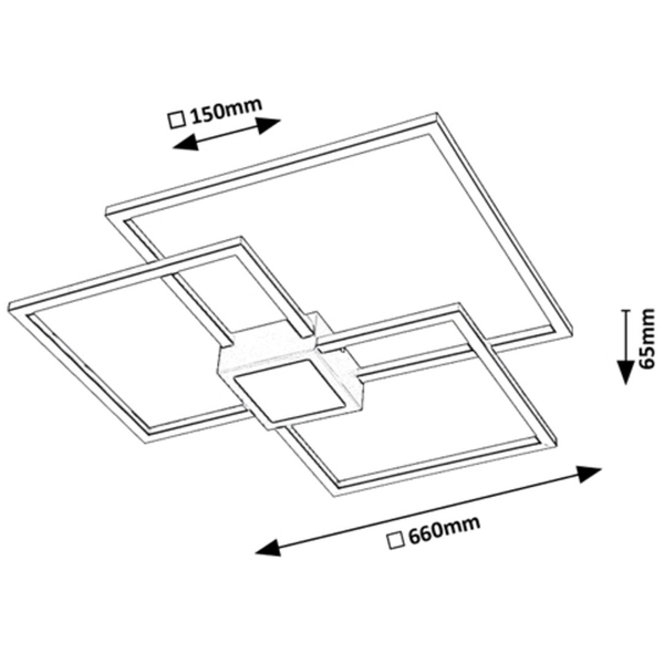Nowoczesny plafon Thabita 6868 LED 38W 4000K squares salonowy czarny