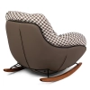 Nowoczesny bujany fotel w pepitke Fatty KH1501100351 beżowy