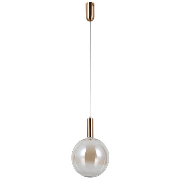 Wisząca lampa kula Strela PND-34378-1L-HBR LED 5W 3000K złoty bursztynowy