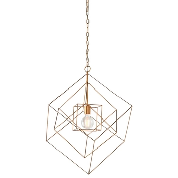 Wisząca lampa na łańcuchu L&-180232 Light& druciana klatka antyczny złoty