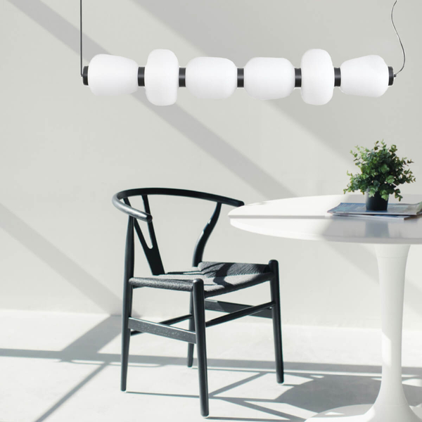 Lampa wisząca BRILLA ST-CP241210-6L BLACK WHITE LED 69W 3000K czarny biały