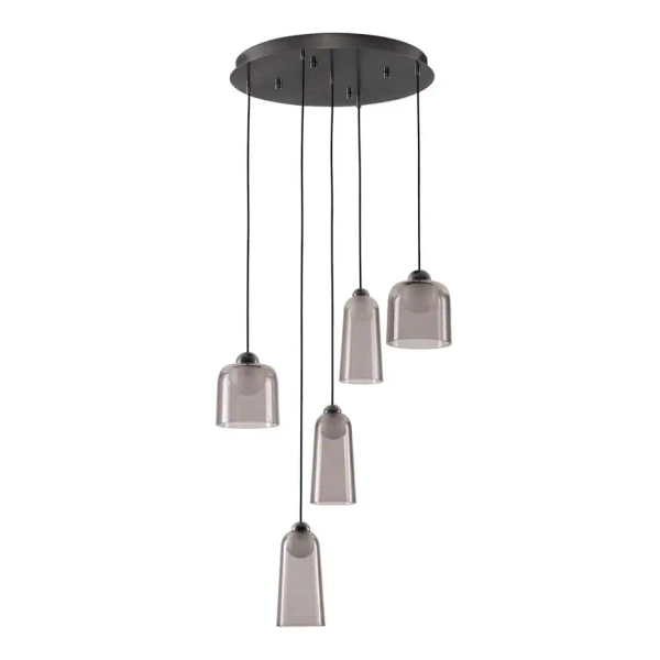 Szklana sufitowa lampa TAVENCO LE45214 LED 24W 3000K czarna różowa