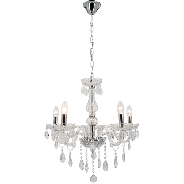 Kryształowy żyrandol Granada 1880/5 8C Elem glamour świecznik chrom