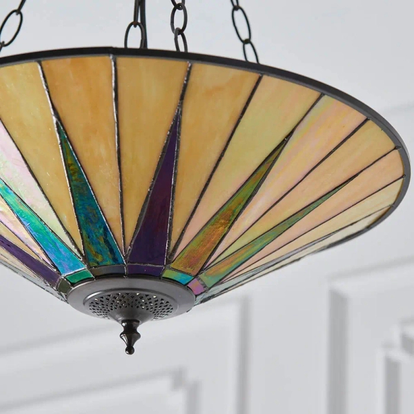 Lampa wisząca na łańcuchu Dark star 70754 szklana witrażowa kolorowa