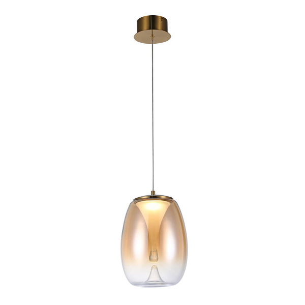 Szklana lampa wisząca PAMELA AZ6184 Azzardo LED 8W 3000K bursztynowa