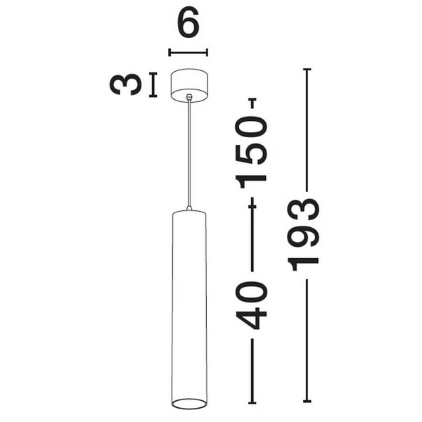 Zwisająca lampa do jadalni NAZCA LE44349 tubka rurka podłużna czarna
