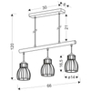 Loftowa lampa wisząca BERNITA 33-78087 druciany na belce czarny drewno