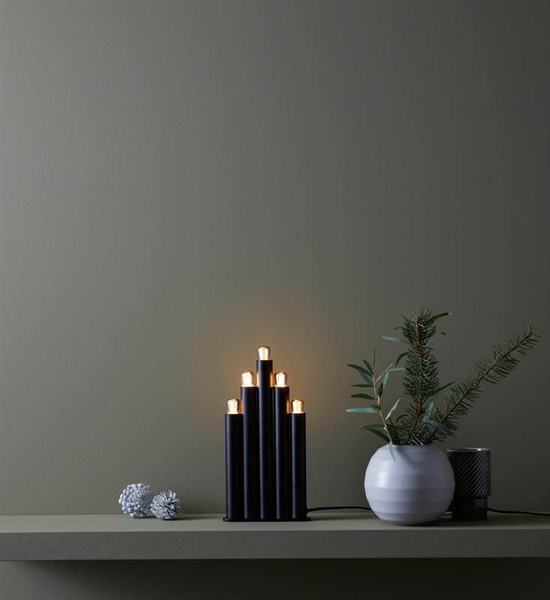 Nowoczesny świecznik lampa stołowa Organo candle czarna