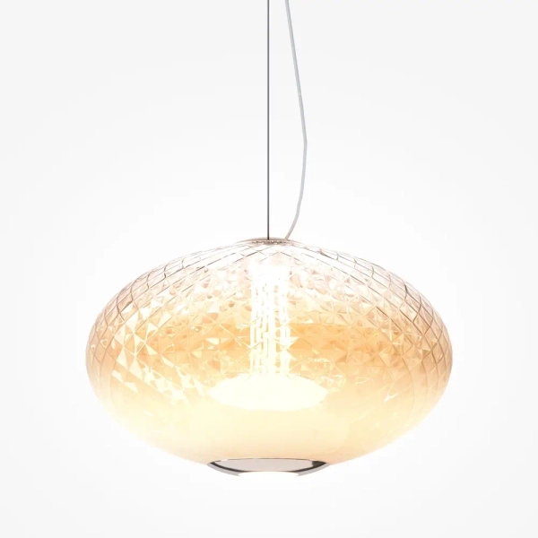Szklany żyrandol do jadalni Bruma MOD397PL-L12CH2.7K LED 12W 2700K chrom