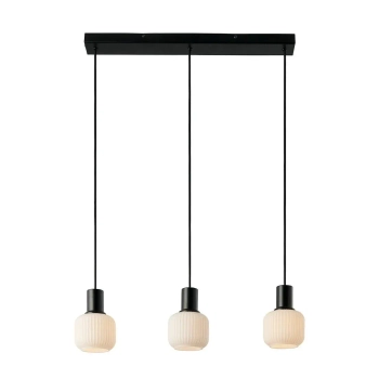 Potrójna lampa wisząca Milford 2412623003 do jadalni szklana czarny
