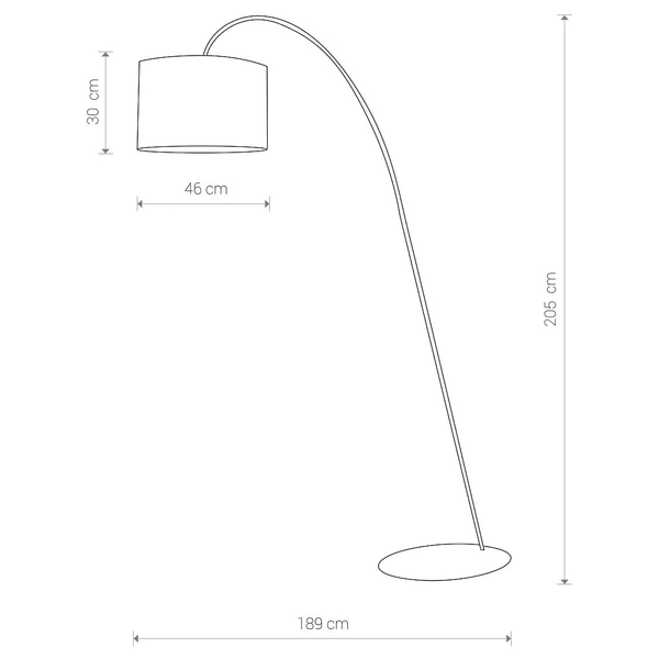 Lampa do salonu podłogowa Alice 6818 Nowodvorski łukowa czarna szara