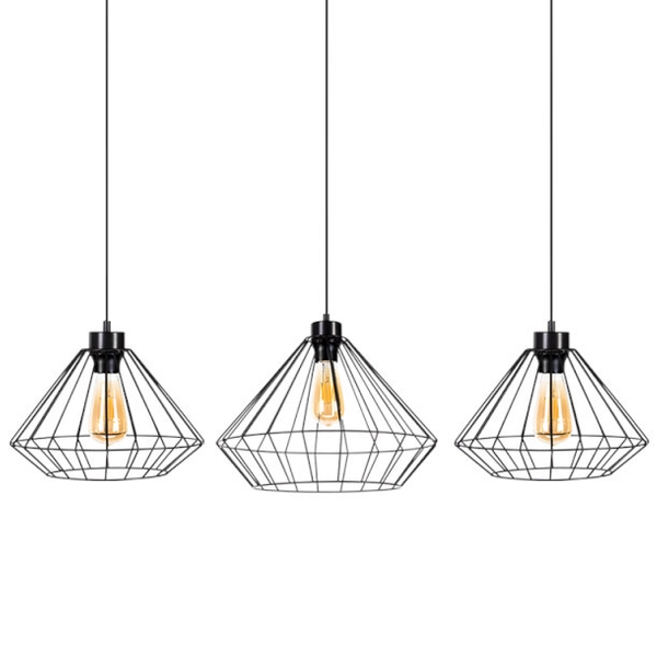 Industrialna lampa wisząca RAQUELLE 187149304 metalowa klatki czarny