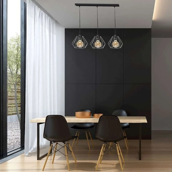 LAMPA wisząca NORMAN MLP6264 Milagro industrialna OPRAWA metalowy ZWIS druciane klatki czarne chrom