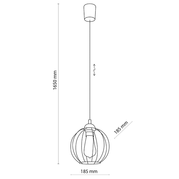 Okrągła lampa wisząca Galaxy 1644 TK Lighting industrialna czarna miedziana