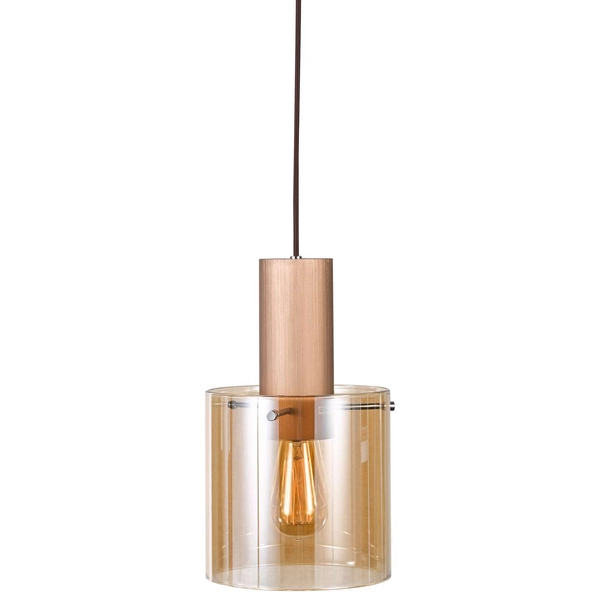 LAMPA wisząca JAVIER MD17076-1A Italux OPRAWA szklana bursztynowa