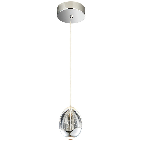 Glamour LAMPA wisząca HUELTO PND-22112132-1A-CR Italux loftowa OPRAWA szklany ZWIS LED 4,8W 3000K kulisty chrom