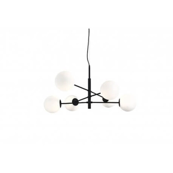 Nowoczesna lampa wisząca Oviedo do salonu balls czarna biała