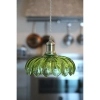 Wisząca lampa szklana KURAGE zielona 109177 1xE27 retro szklana do pokoju