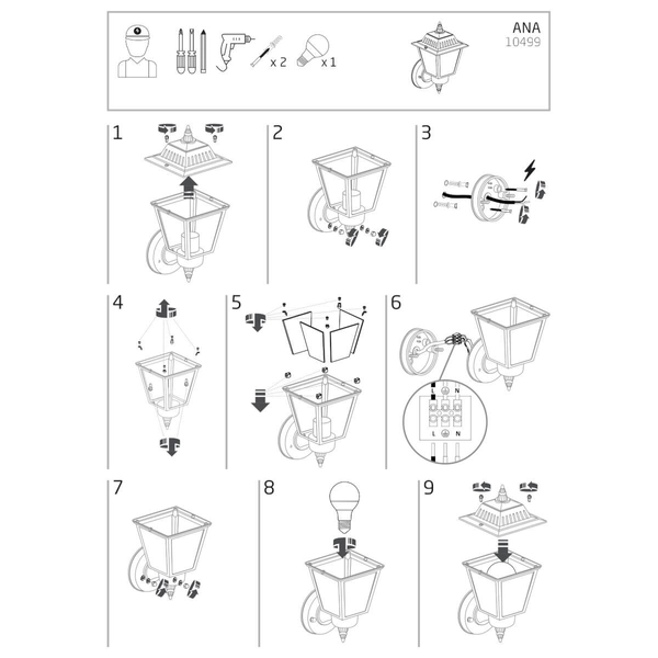 Kinkiet tarasowy Ana 10499 Nowodvorski IP44 ogrodowy metalowy czarny